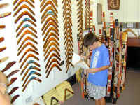 Ian looks at boomerangs.JPG (134360 bytes)