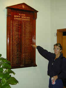 Pam_points_at_Art_Larsens_name_1950.JPG (97149 bytes)